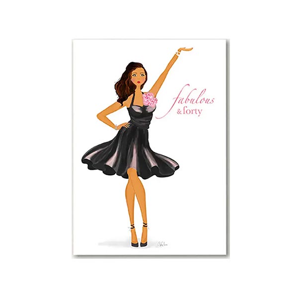 Fab & Forty 40th Birthday Card from Beyoutifully Brown featuring Multicultural and Black Artwork