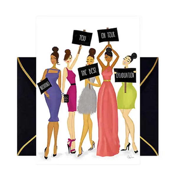 Graduation Signs Greeting Card from Beyoutifully Brown featuring Multicultural and Black Artwork