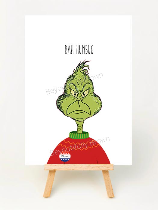 Mr. Grinchy Voter Holiday Photo Cards