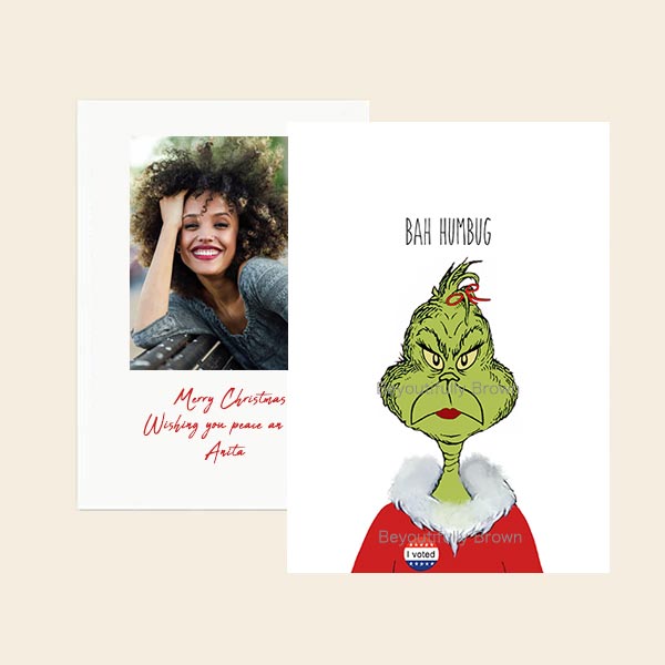 Ms Grinchy Voter Holiday Photo Cards
