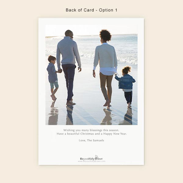 Photo Greeting Cards with Gold Blocks and Border - design option 1