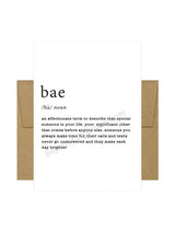 Bae Definition Greeting Card and Envelope | Love, Friendship, Valentine