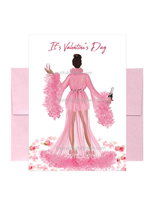 Multicultural, African American, Black It's Valentine's Day Greeting Card