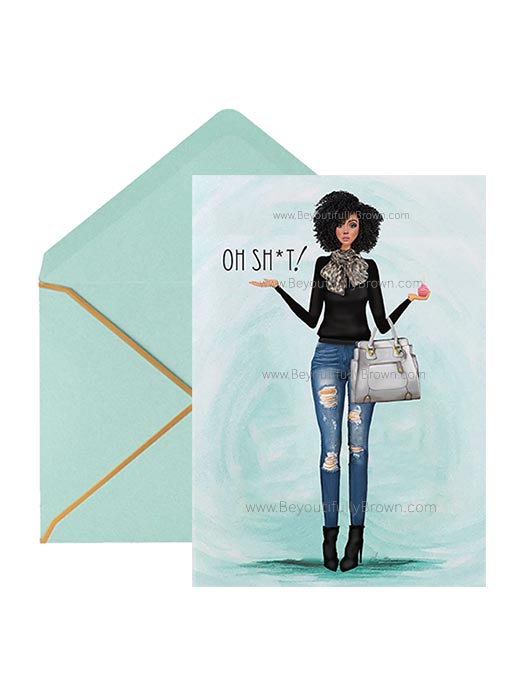 Oh Belated - Multicultural, African American, Black Birthday Greeting Card