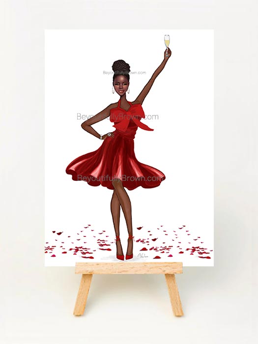 African American Toast to Us Valentine's Day Card