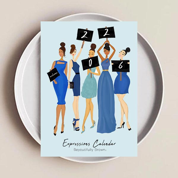 Expressions in Blue Calendar