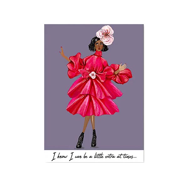 A Little Extra Greeting Card from Beyoutifully Brown featuring Multicultural and Black Artwork