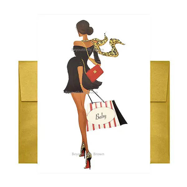 Baby Bag Greeting Card from Beyoutifully Brown featuring Multicultural and Black Artwork