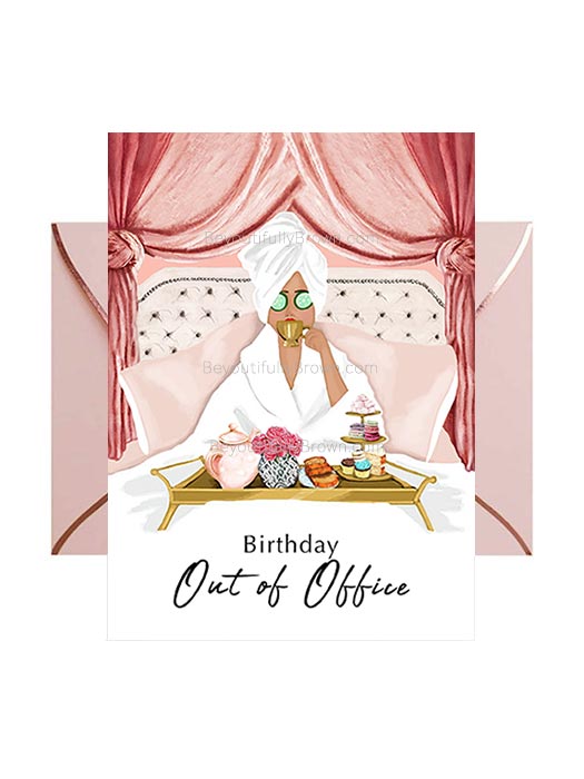 Out of Office Birthday Card - Multicultural, African American