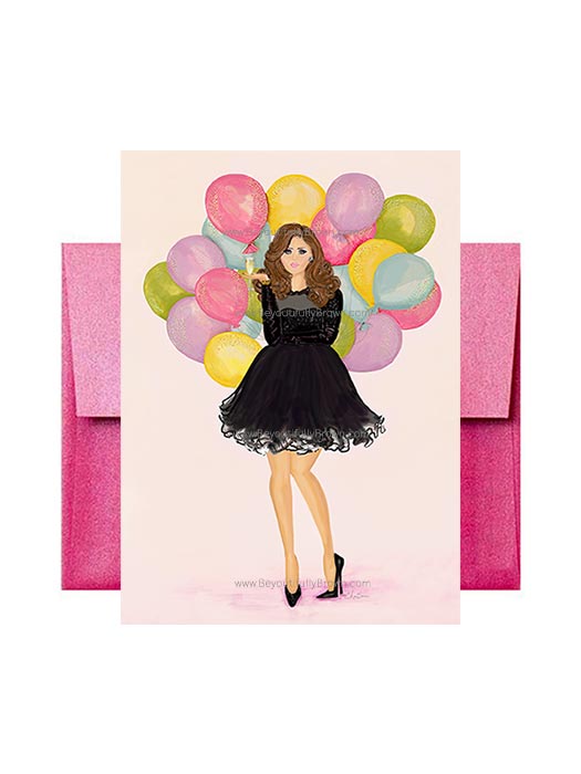 Multicultural Birthday Balloons Greeting Card