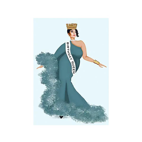 Birthday Queen Greeting Card from Beyoutifully Brown featuring Multicultural and Black Artwork