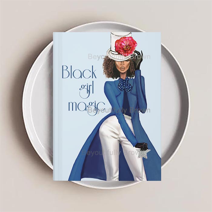 Black Girl Magic Journal Notebook in Blue from Beyoutifully Brown