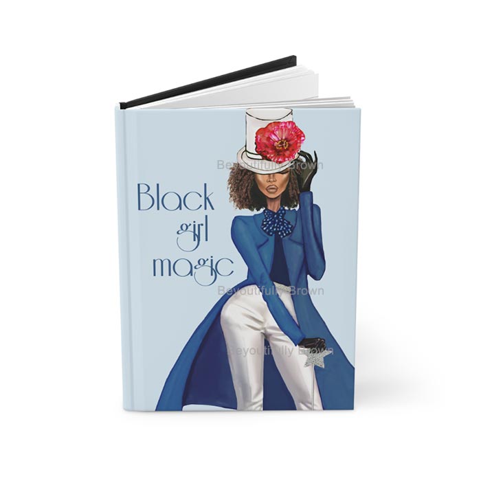 Black Girl Magic Journal Notebook in Blue 