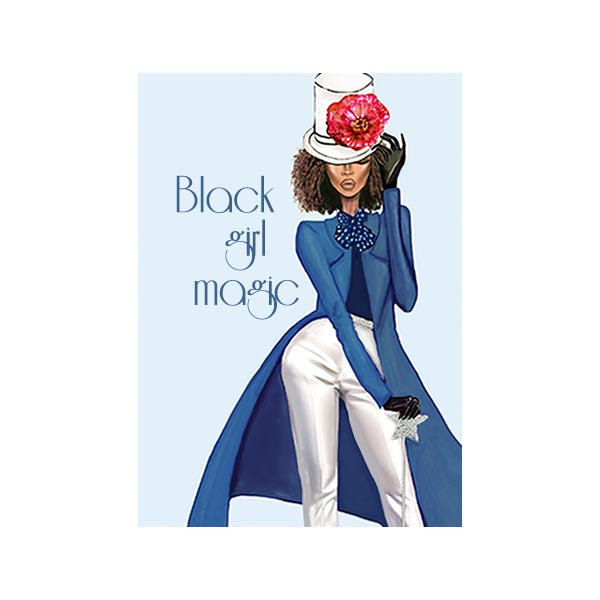 Black Girl Magic Greeting Card in Blue from Beyoutifully Brown
