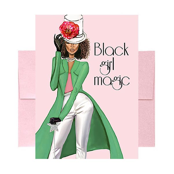 Pink Black Girl Magic Card