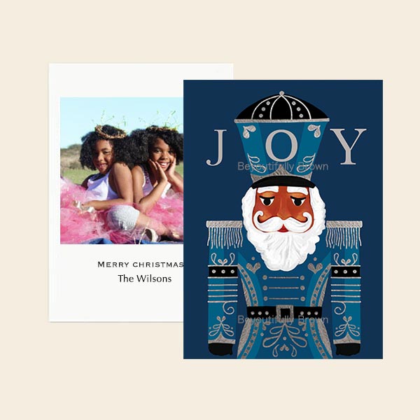 Blue Joy Holiday Photo Cards