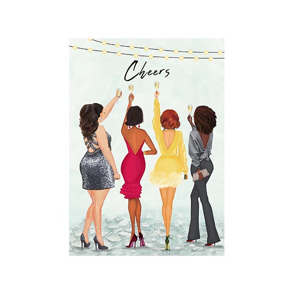 Multicultural Cheers Greeting Card from Beyoutifully Brown for Birthday, Congrats and Celebration