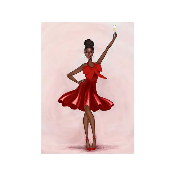 Cheers to You Greeting Card from Beyoutifully Brown featuring Multicultural and Black Artwork