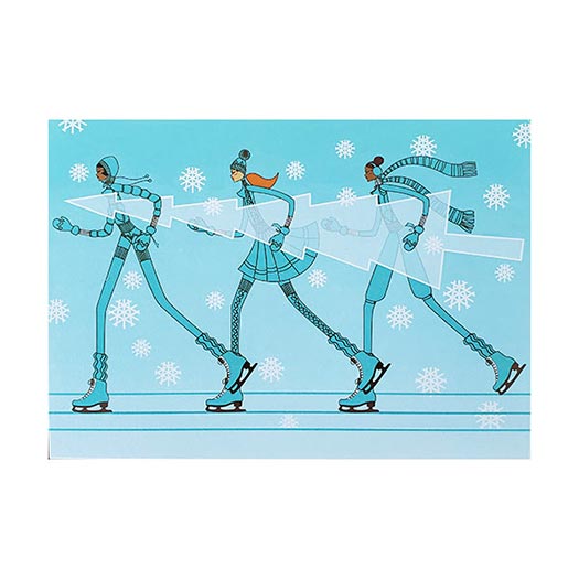 Ice Skaters Holiday Card Set
