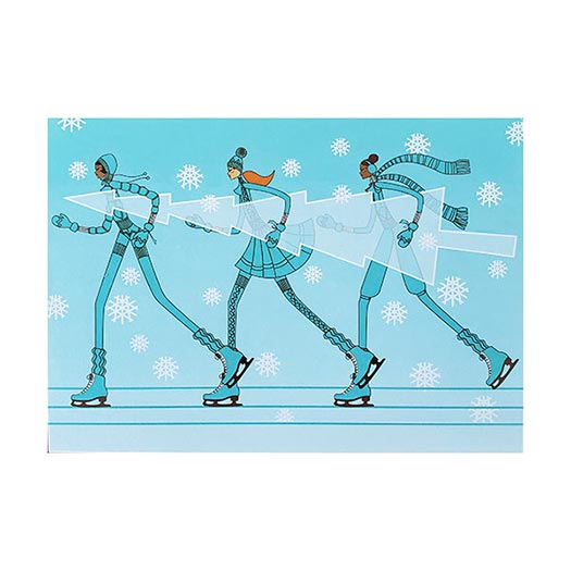 Ice Skaters Holiday Card