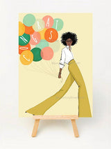 Congratulations Balloons Card - Multicultural, African American, Black