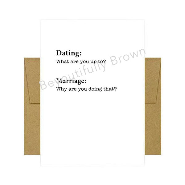 Dating v Marriage Card