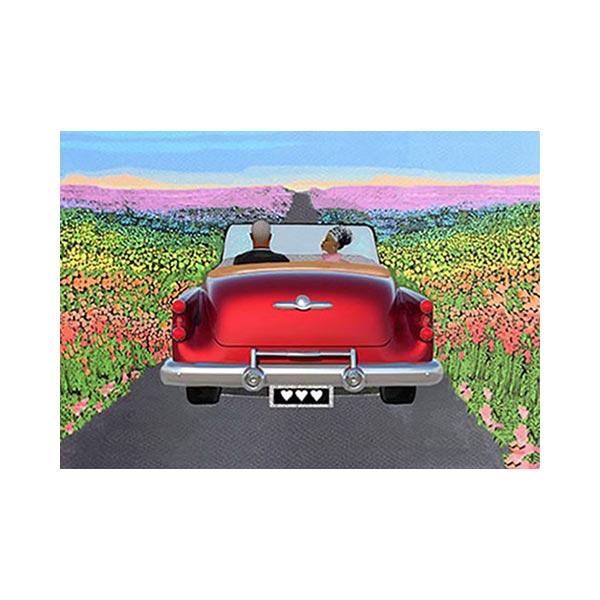 Enjoying the Ride Love Greeting Card from Beyoutifully Brown featuring Multicultural and Black Artwork