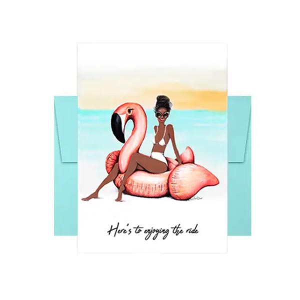 Enjoying the Ride Greeting Card from Beyoutifully Brown featuring Multicultural and Black Art