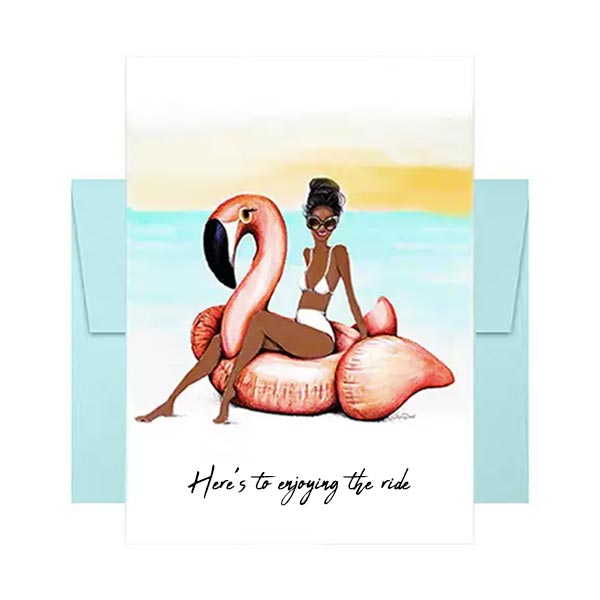 Enjoying the Ride Greeting Card from Beyoutifully Brown featuring Multicultural and Black Art