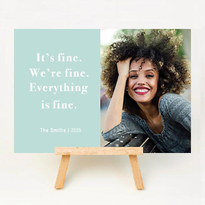 Everything is Fine Photo Cards in Light Blue