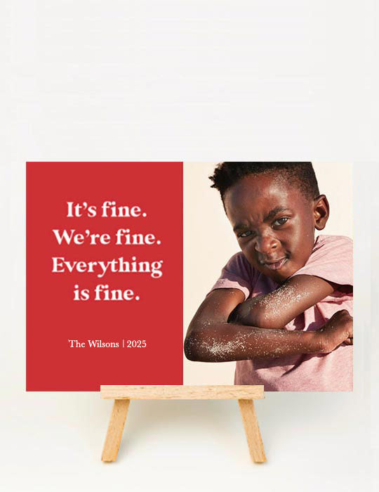 Everything is Fine Photo Cards in Red