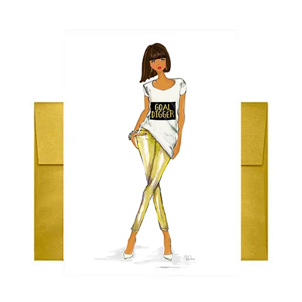 Goal Digger Graduation Greeting Card featuring Multicultural and Black Artwork