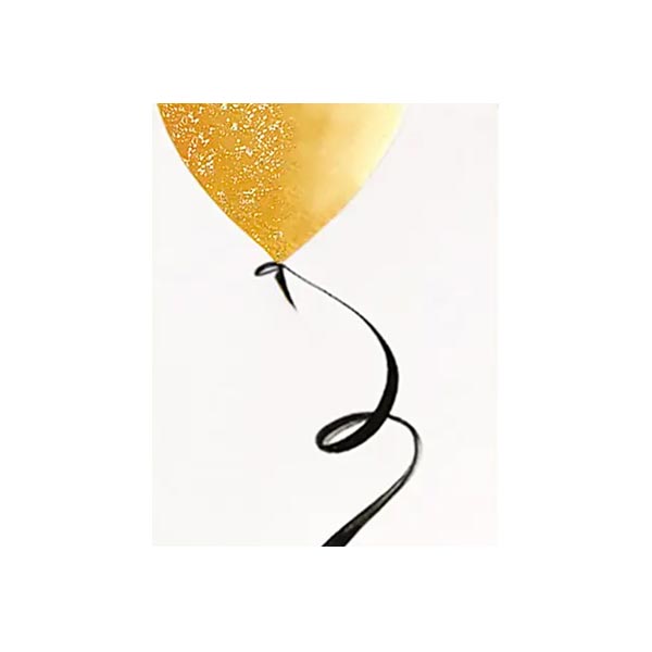 Greeting Card with sparkling gold and black design