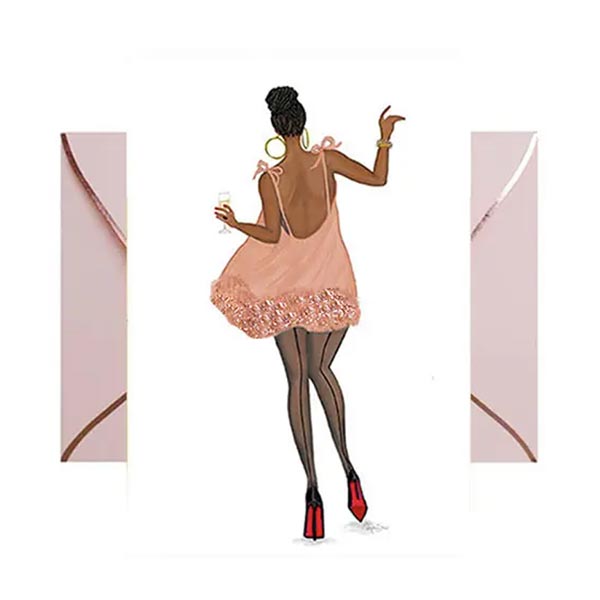 Happy Strut Birthday Card from Beyoutifully Brown featuring Multicultural and Black Artwork