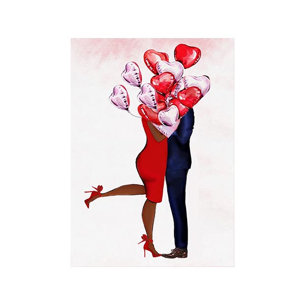 Heart Balloons Greeting Card from Beyoutifully Brown featuring Multicultural and Black Artwork