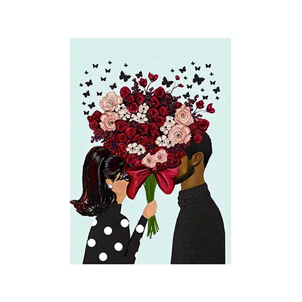 Heart Bouquet Greeting Card from Beyoutifully Brown featuring Multicultural and Black Artwork
