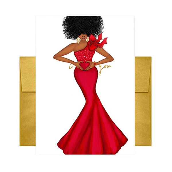 I Heart You Greeting Card from Beyoutifully Brown featuring Multicultural and Black Artwork