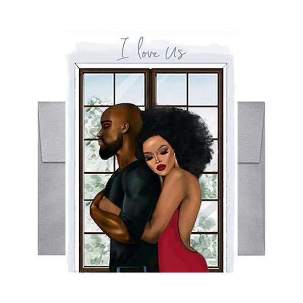 I Love Us Greeting Card from Beyoutifully Brown featuring Multicultural and Black Artwork