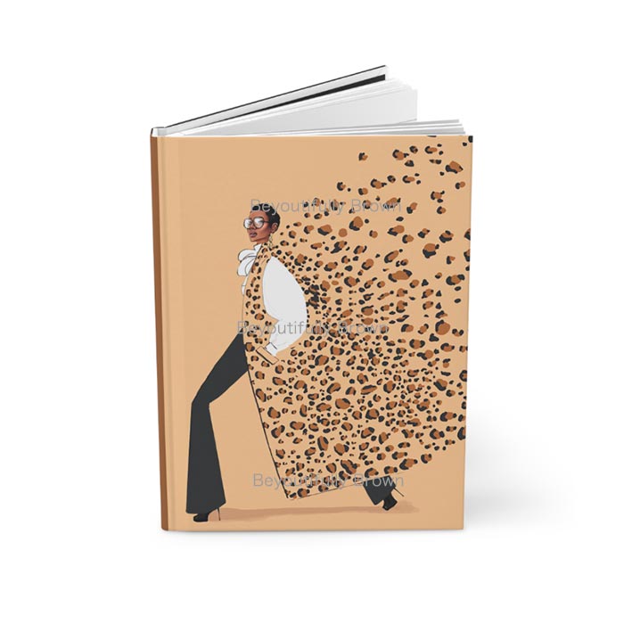 Journal Notebook featuring a lady walking with leopard print