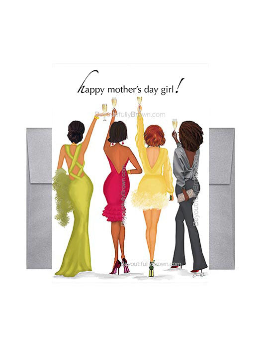Multicultural, African American, Mother's Day Card, Cheers