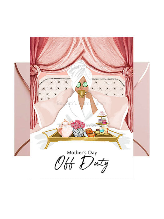 Off Duty Mother's Day Card - Multicultural, African American