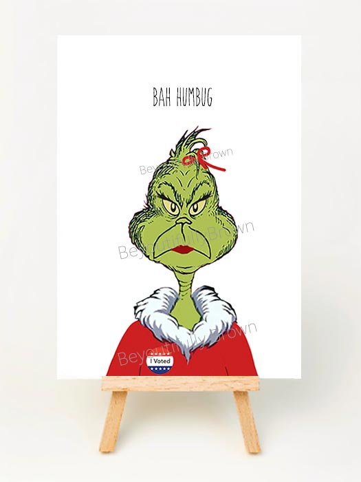 Ms Grinchy Voter Holiday Card Set