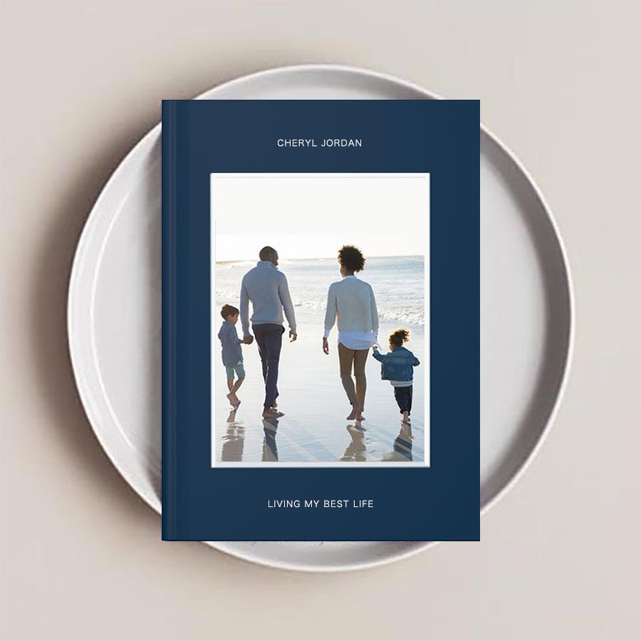Photo Border Notebook - Personalized Journal in Blue