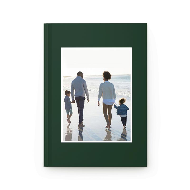 Photo Border Notebook - Personalized Journal in Dark Green
