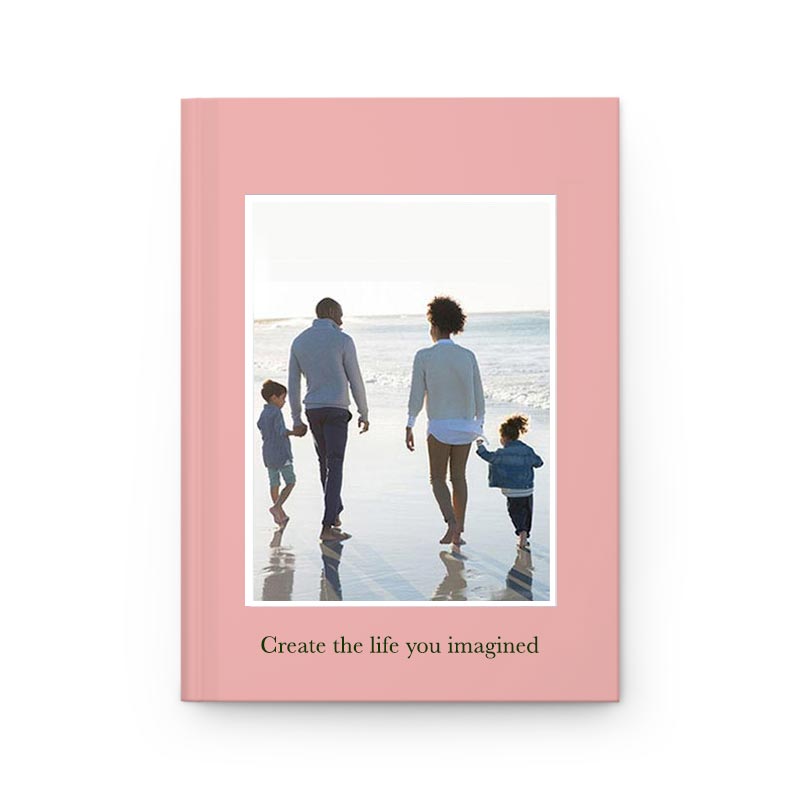 Photo Border Notebook - Personalized Journal in Rose Pink