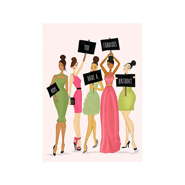 Pink & Green Birthday Signs Card