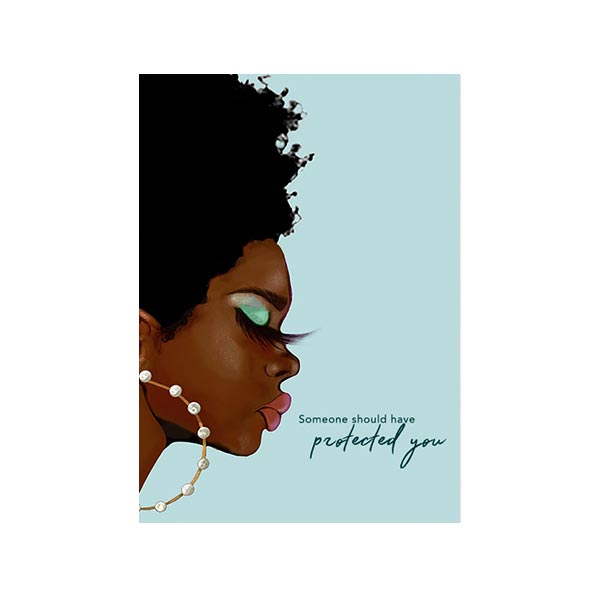 Protection Greeting Card from Beyoutifully Brown featuring Multicultural and Black Artwork