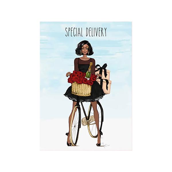 Special Delivery Greeting Card from Beyoutifully Brown featuring Multicultural and Black Artwork