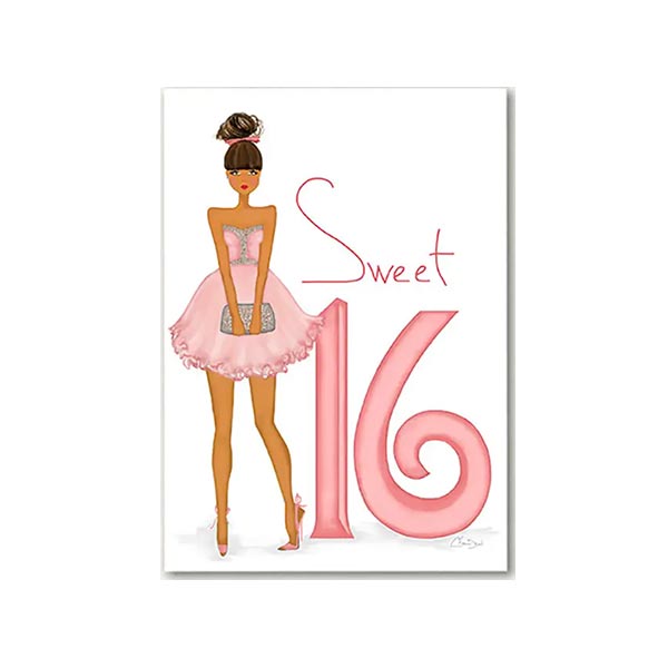 Sweet Sixteen Birthday Card from Beyoutifully Brown featuring  Multicultural and Black Artwork