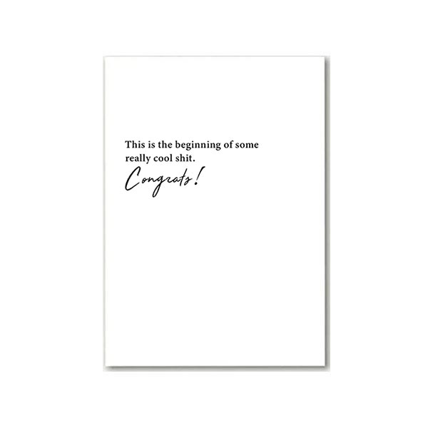 Congrats Greeting Card with motivational quote on a white background